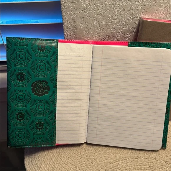 Consuela (Joan) Vibrant Pink Cover with Monogrammed Black Heart Accents - Picture 2 of 7